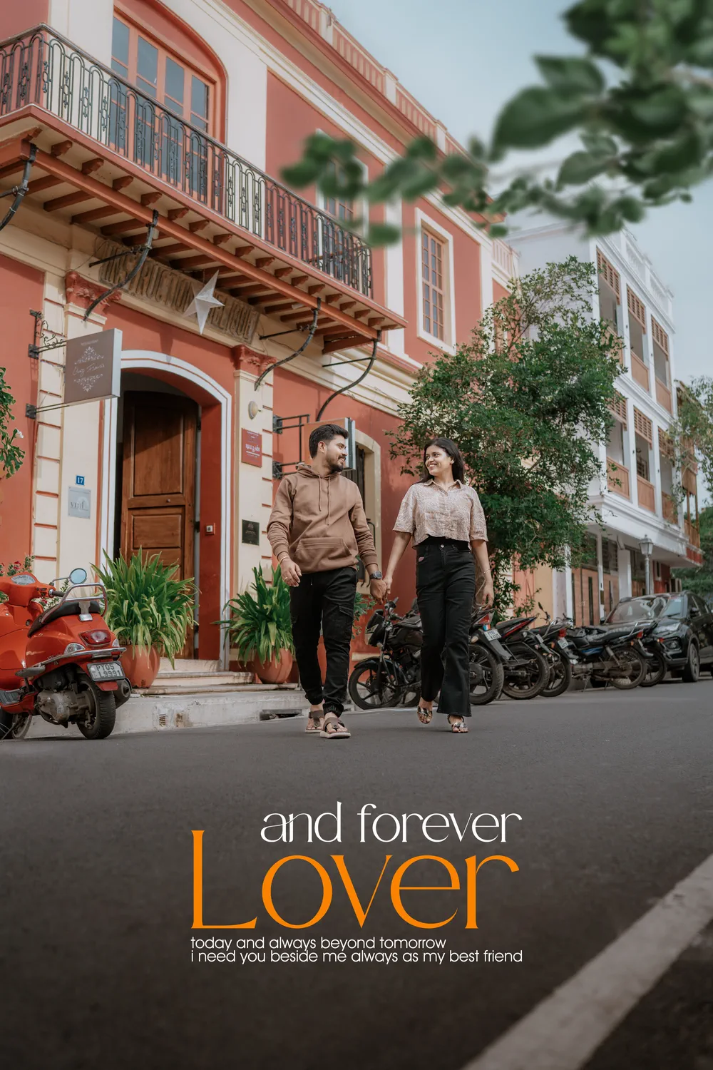 Couple on a heritage street corner