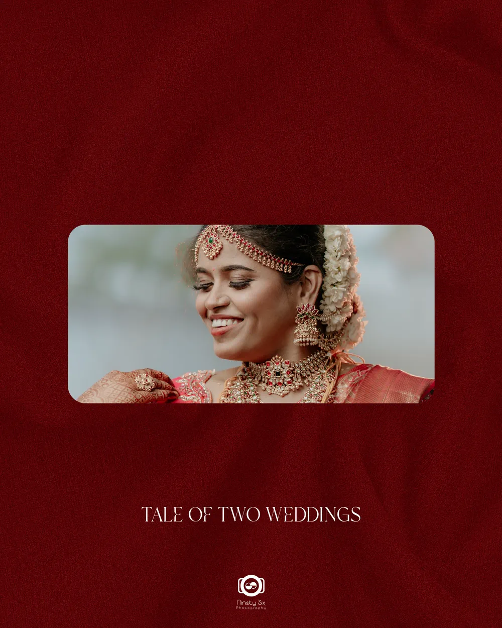 Bridal portrait on deep red