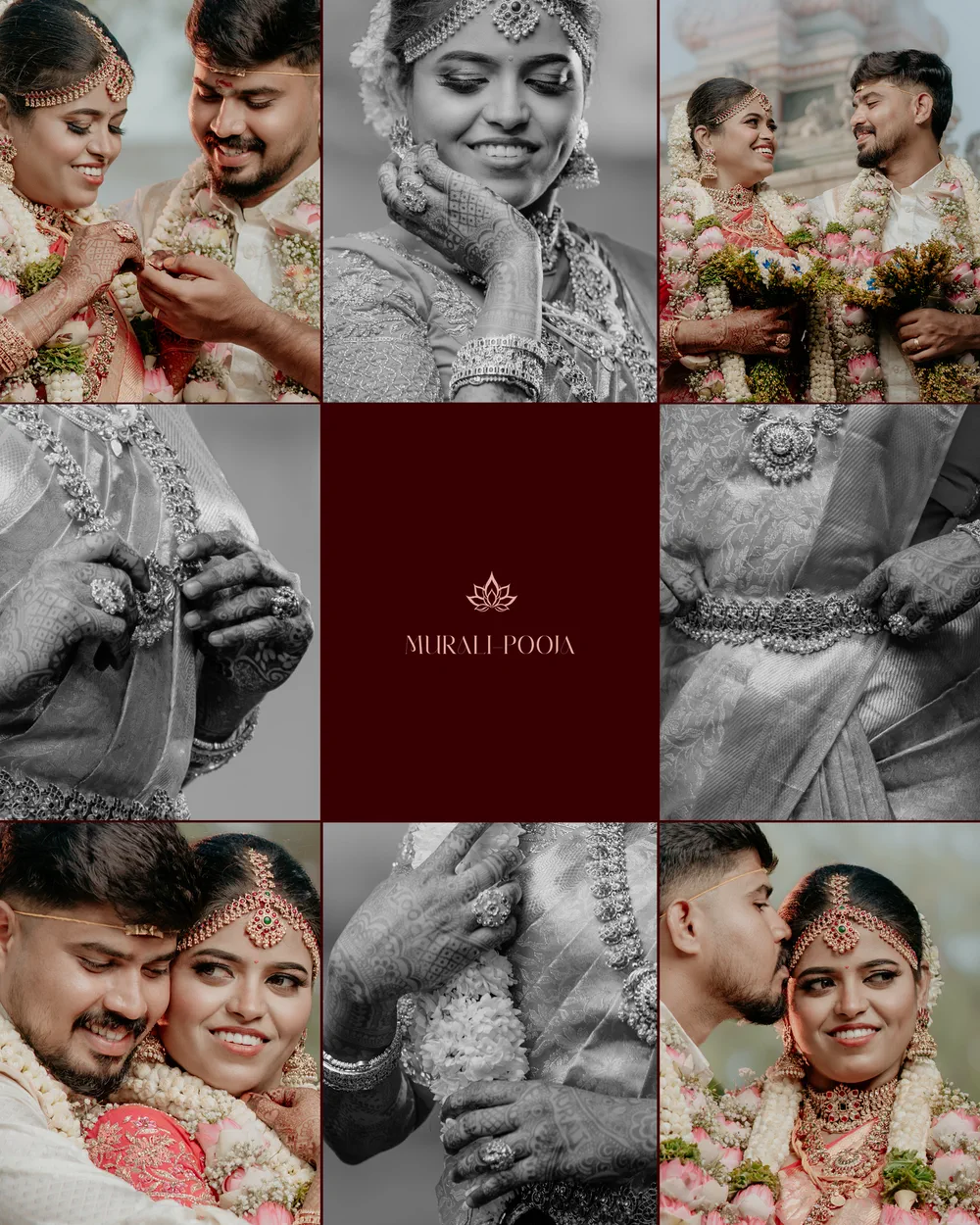 Wedding day, a grid of moments